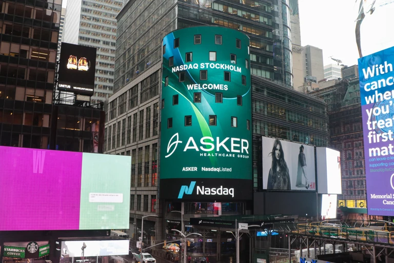 Digital billboard in a city displays 